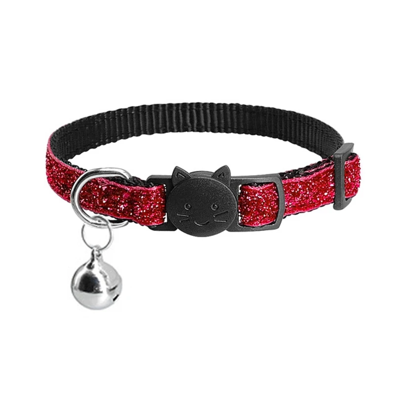 Red Ошейник для кошек с колокольчиком, регулируемые ошейники для маленьких собак, кошек, щенков, милая собачка, ошейник, котенок, товары для кошек, PQ - Цвет: Red