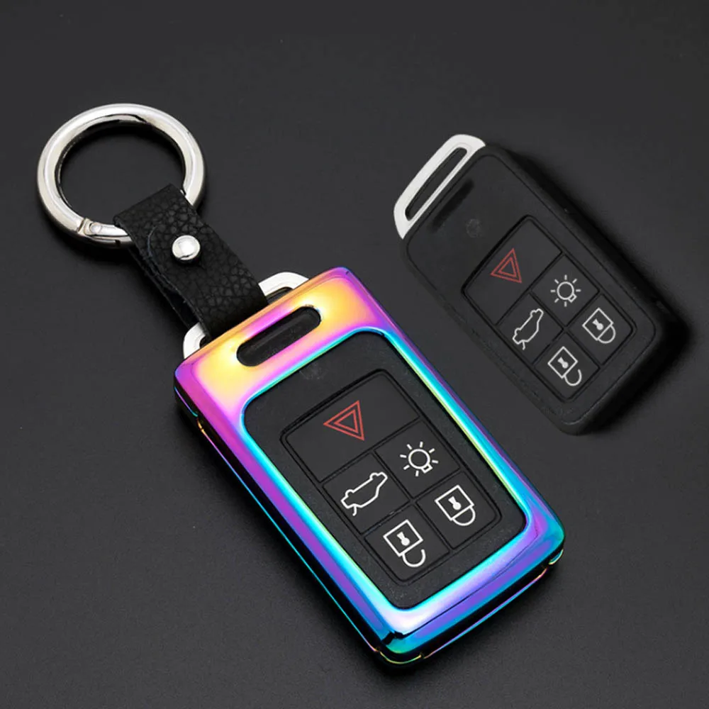 Цинковый сплав + кожаный брелок для ключей автомобиля защитный чехол Fob Volvo XC60 XC90