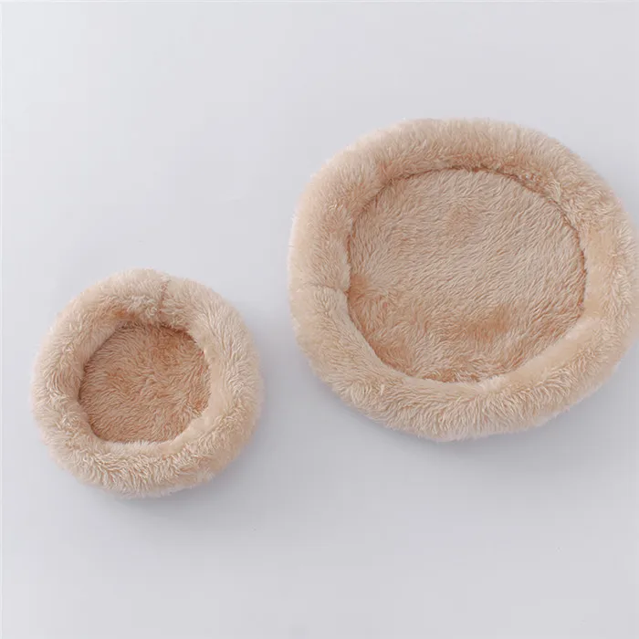 Camel Зимняя теплая кровать хомяка мягкая шерсть Ferret крыса морская свинка коврик круглый коврик белка кролик малая клетка для животных Товары для домашних животных 27 - Цвет: Camel