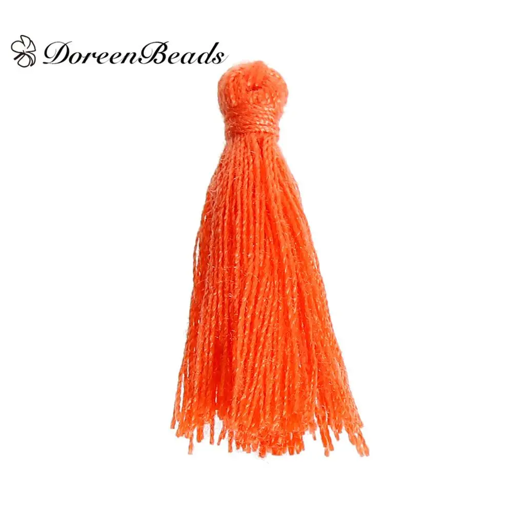 Doreenbeads полиэстер кисточкой Кофе/черный/розовый/фиолетовый/фуксия/синий/белый/красный/зеленый /оранжевый/30 мм(1/"), 5 шт - Цвет: Orange