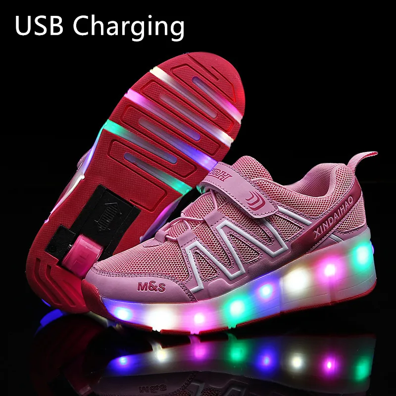 Новые розовые и оранжевые модные детские кроссовки для девочек мальчиков с