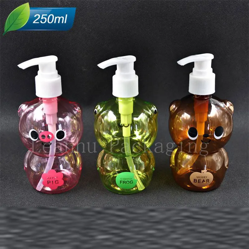 Cartoon Animals Plastic Lotion Bottle Eco Friendly Color Pump Shower Gel Shampoo Makeup Bottle Refillable Cosmetic Containers