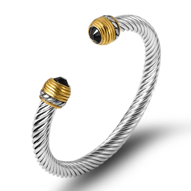 Silver style2 Бренд, мульти дизайн, витой кабель, провод, браслет, Винтаж, модные браслеты, Серебряный Браслет-манжета, уникальный дизайн, рождественский подарок - Окраска металла: Silver style2