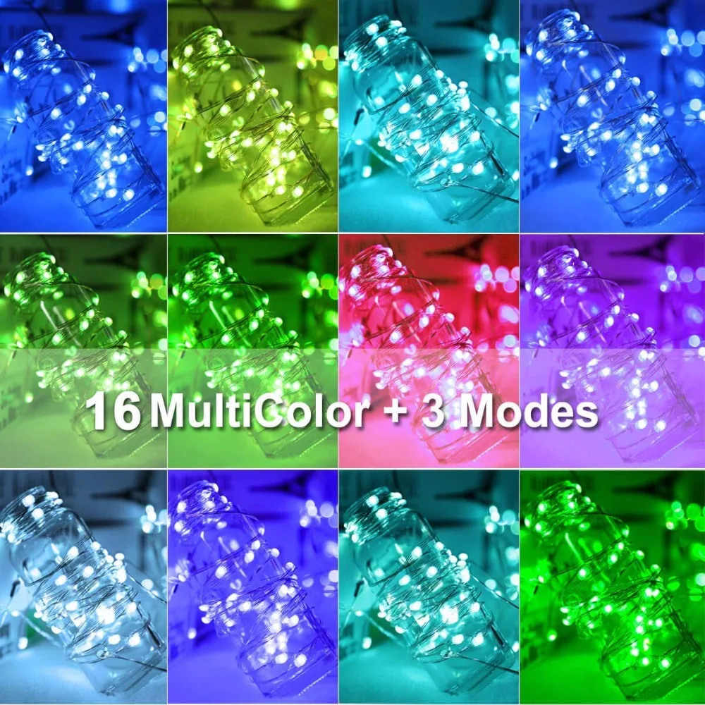 Светодиодная гирлянда с таймером и питанием от батарейки AA дистанционное ночное