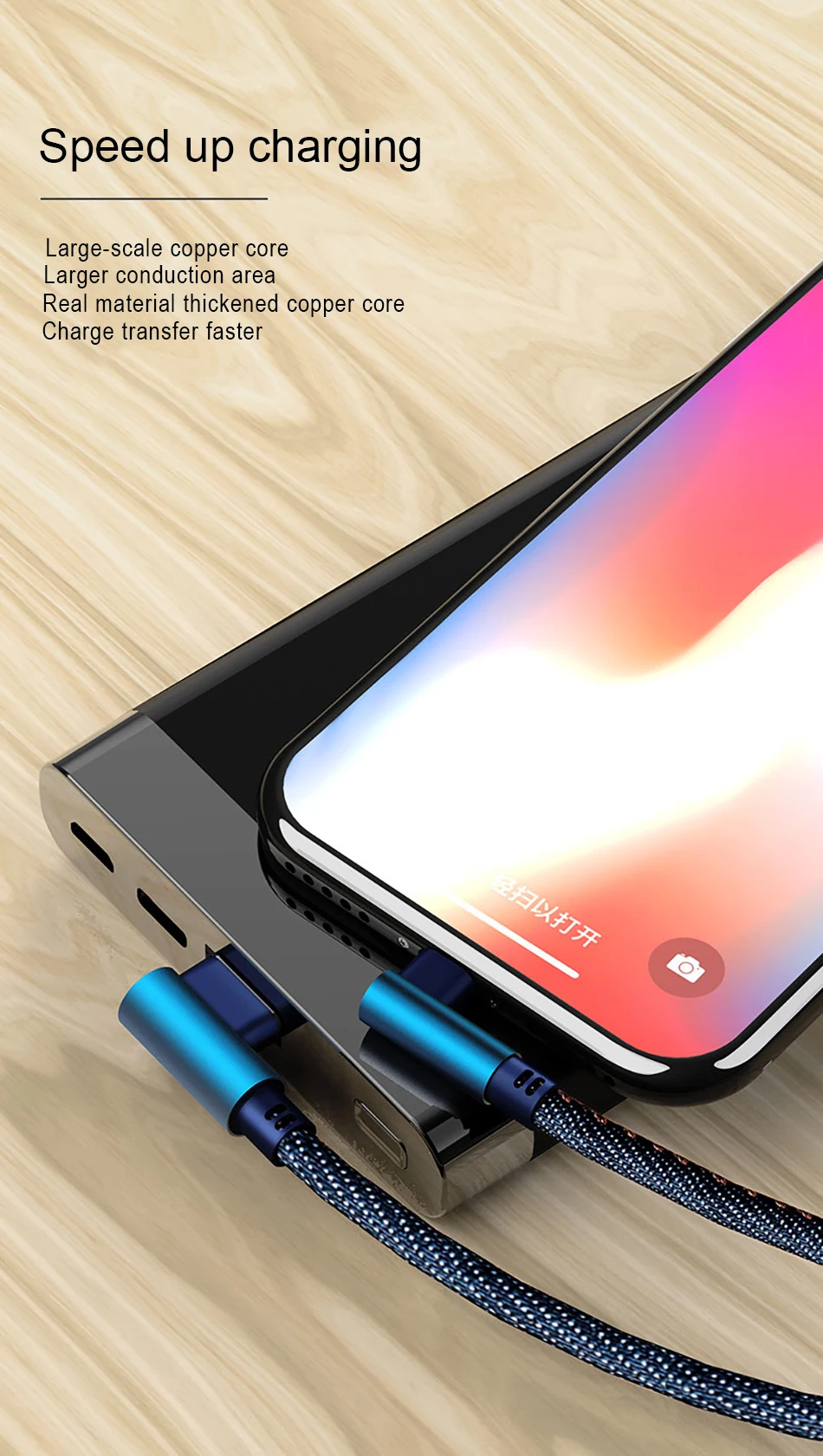 NOHON 90 градусов джинсовый USB зарядный кабель для iPhone X XS MAX XR 8 7 6 6S 5 5S Plus освещение зарядный кабель для передачи данных для Ipad Mini 1 2 м