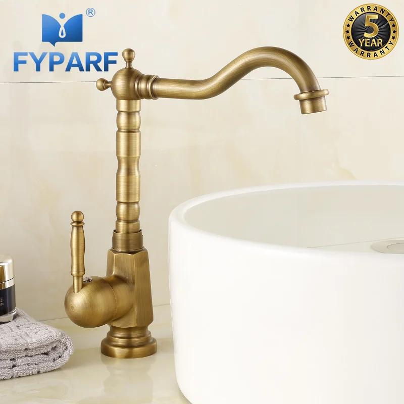 

FYPARF Basin Faucets Single Hole Single Lever Sink Mixer Tap Vanity Sinks Bathroom Mixer Cold and Hot Kitchen Sink Brass Taps