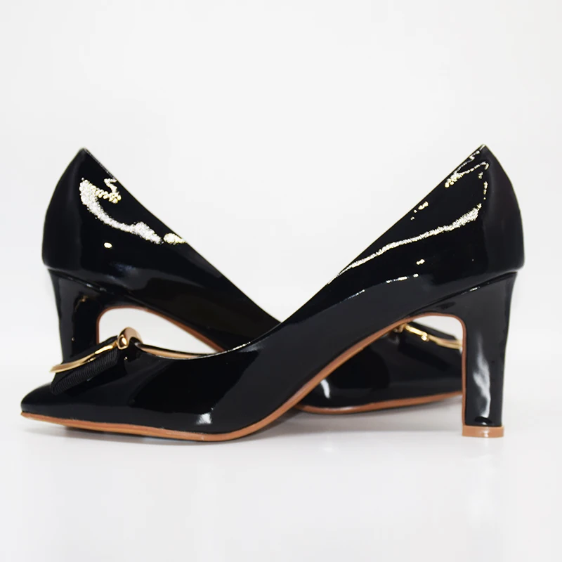 2018 New 35-41 Size Women Genuine Leather High Heel Shoes Pointed Toe Pumps Bow Design Wedding DA043 | Обувь