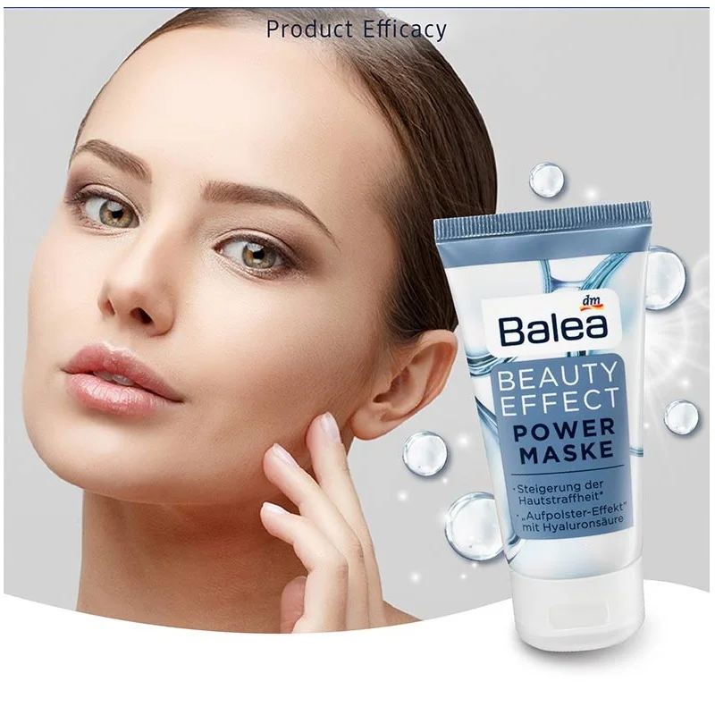 

Balea Beauty Effect Hyaluronic Acid Anti-Wrinkle Power Mask for 30-50 Years Age Soften Fine Lines Dryness Smooth Nourish Skin