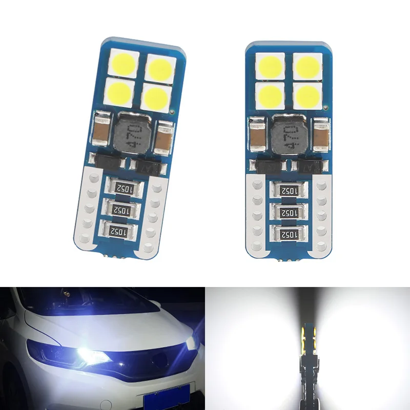 2 шт. 12 В 24 T10 LED W5W CANBUS 8 SMD 3030 неполярность без ошибок 168 поворотный боковой