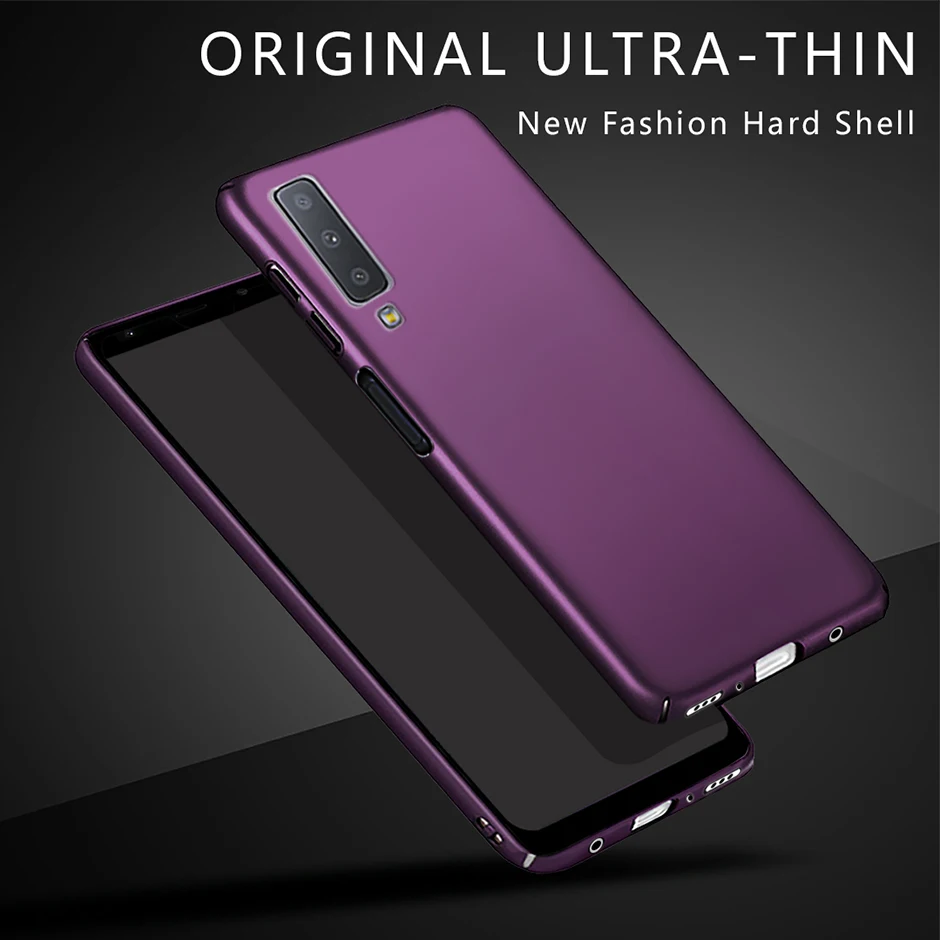 Жесткий пластиковый чехол для Samsung Galaxy A7 2018 крышка простой матовый защитный