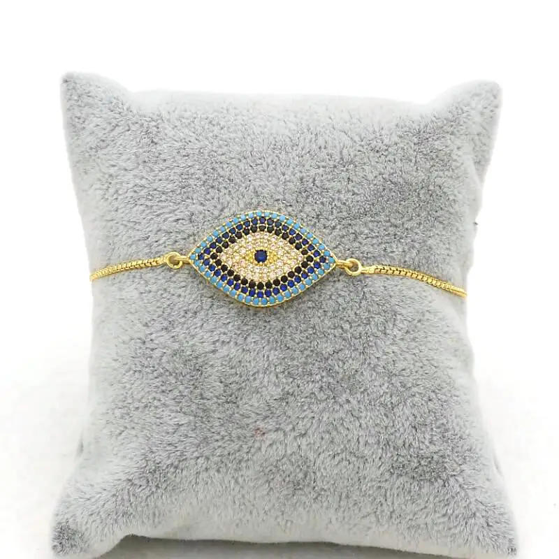 Женский Регулируемый браслет цепочка из циркония с микрозакрепкой|bracelets for|blue eye