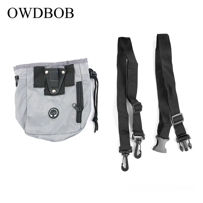 grey OWDBOB сумка для дрессировки собак, сумка для уличного лечения собак, сумка для наживки щенков, сумка для закусок, сумка для наживки, поясная сумка для корма, карманный питомец - Цвет: grey