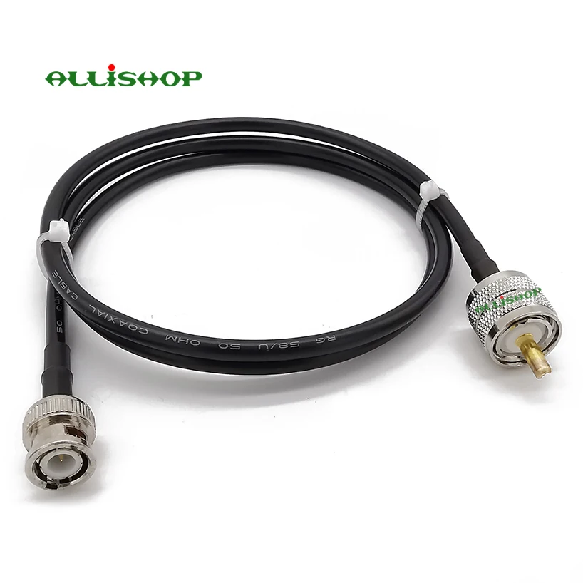BNC штекер к PL259 RG58 кабель UHF Адаптер двухсторонний радио гибкий соединительный 1 м 3