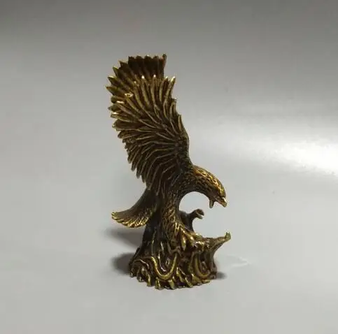 Китайская Изысканная медная маленькая статуя орла и змей
