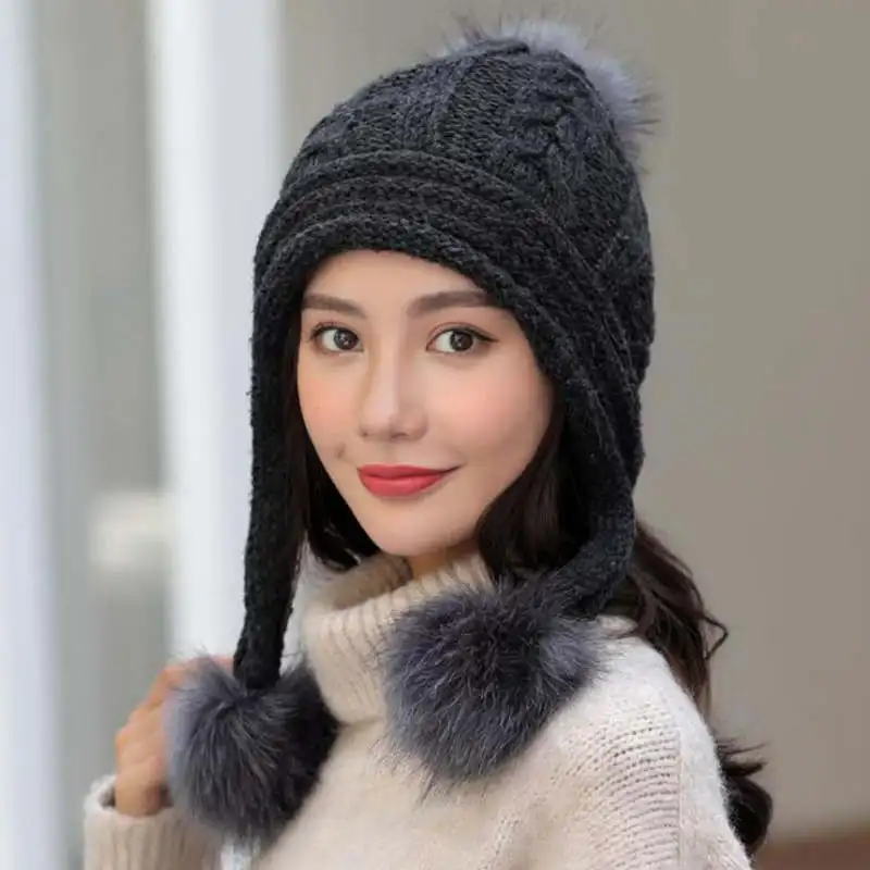 Женские зимние шапки толстые мягкие теплые вязаные skullies beanies модные invierno gorros mujer