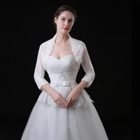 elegant bridal wedding lace jacket white ivory bridal bolero long sleeve lace shawls bride wraps for summer party prom