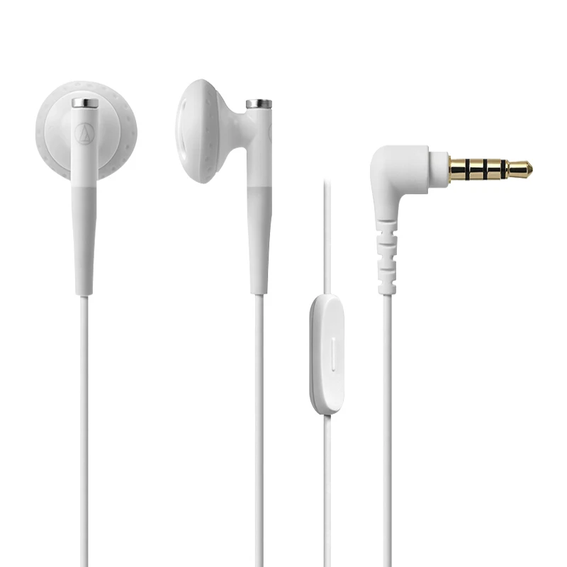 WHITE Оригинальные наушники Audio-Technica ATH-C200IS, проводные наушники-вкладыши, музыкальные наушники с проводным управлением и микрофоном для huawei Xiaomi - Цвет: WHITE
