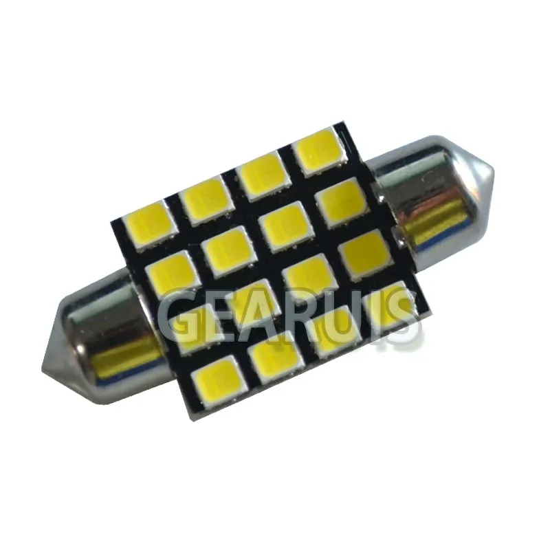 10 шт. C5W Festoon Canbus 16 SMD 2835 Светодиодный 120MA без ошибок 31 мм 36 39 41 16SMD светильник для