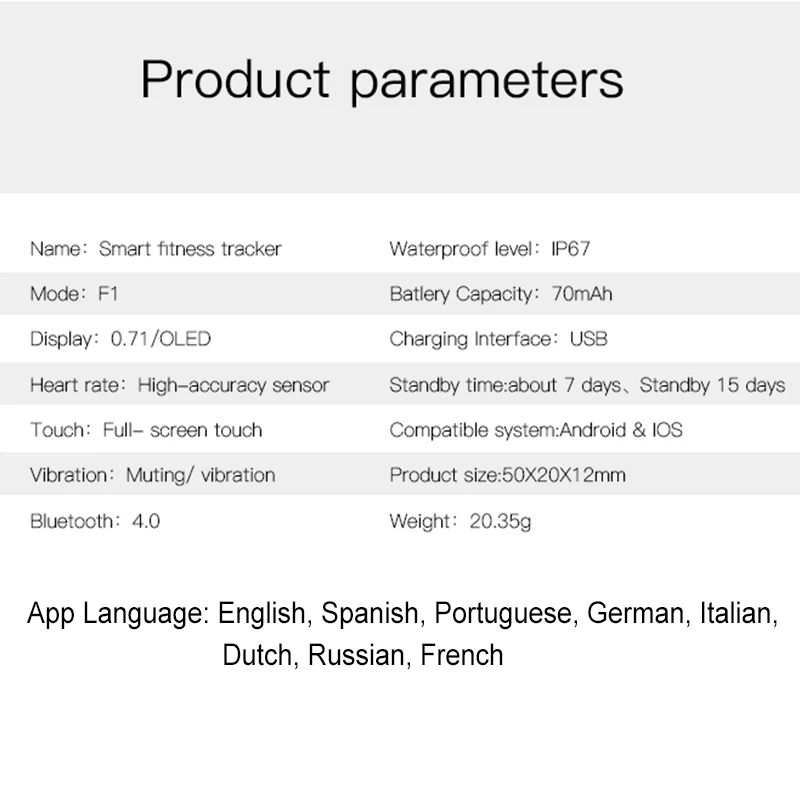 Умный Фитнес браслет Time Owner F1 приложение оповещение о звонке будильник монитор