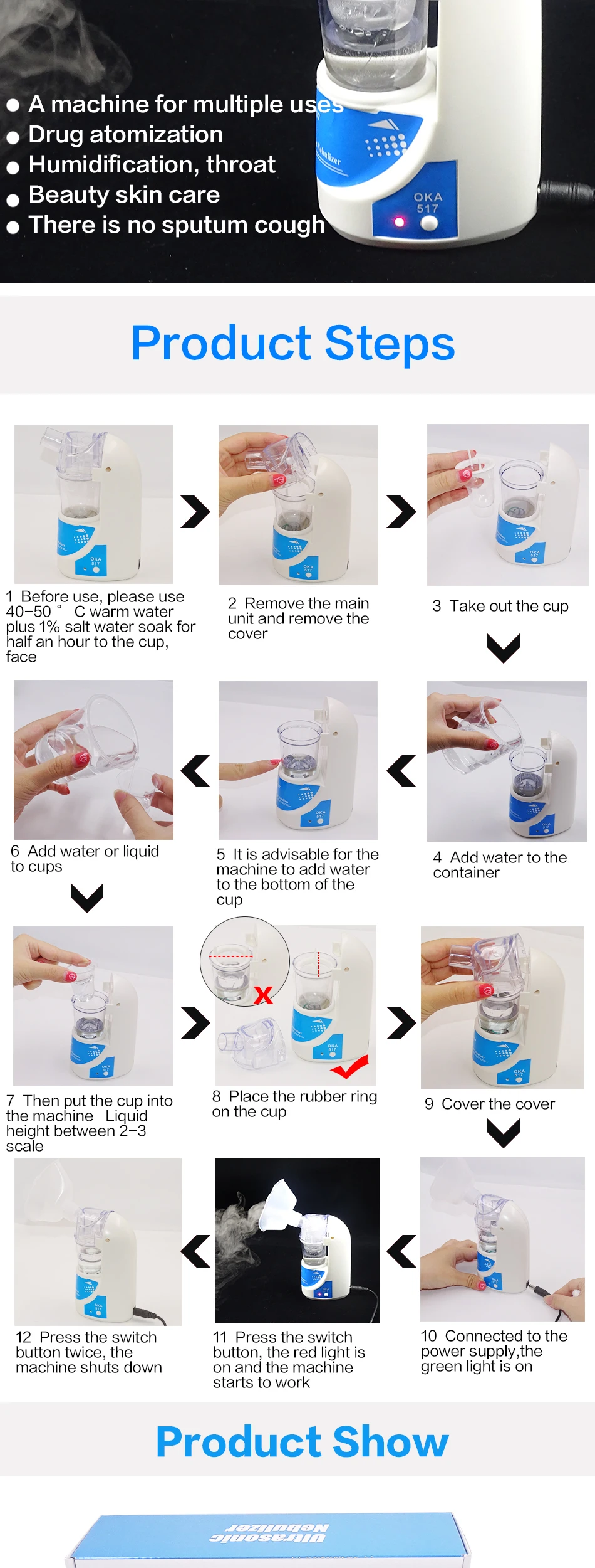 Beurha Medical Nebulizer Portable Mini Inhaler Ultrasonic Health Home Sprayer Children Adult Asthma Trachea Treatment Equipment