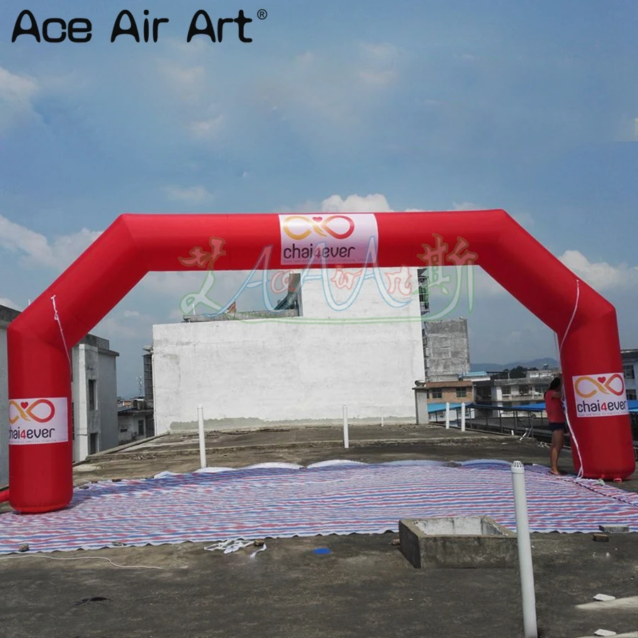 

8 m W x 4 m H Red inflatable start finish line arch,attractive events advertising entrance archway by Ace Air Art