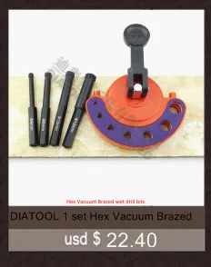 DIATOOL 1 комплект шестигранные Вакуумные Паяные влажные сверла с пластиковым позиционером присоски для бурения гранита мрамора коронки