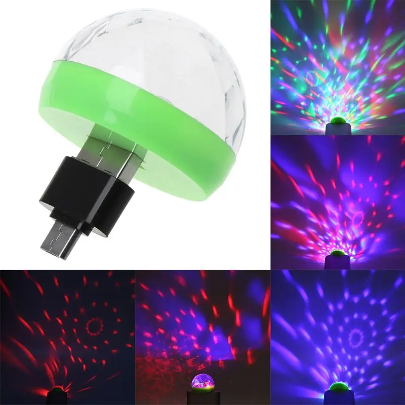 

Mini LED Stage Light Rotating Laser Lighting Lamp USB Interface For Bar Home Party Decoration