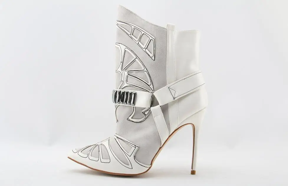 Замшевые ботильоны с острым носком и вышивкой женские короткие ботинки на