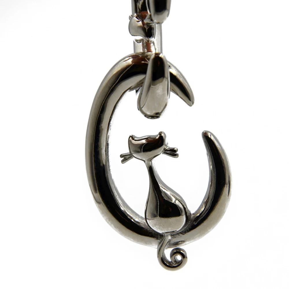 Пара серебряных кошачьих пробок расширитель ушных тоннелей растягиватель