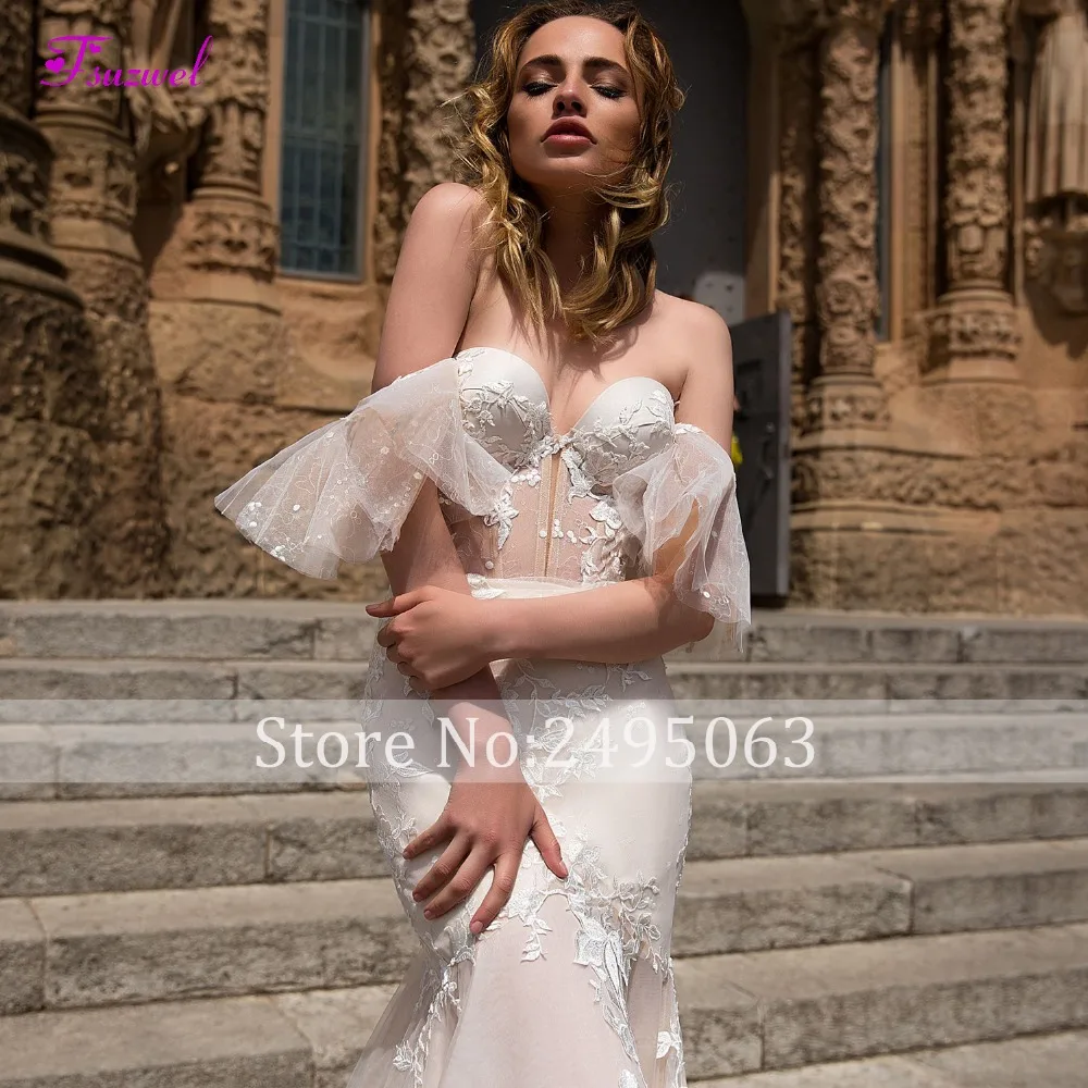 Fsuzwel Сексуальная шея возлюбленной халат De Mariage Русалка Свадебные платья 2020