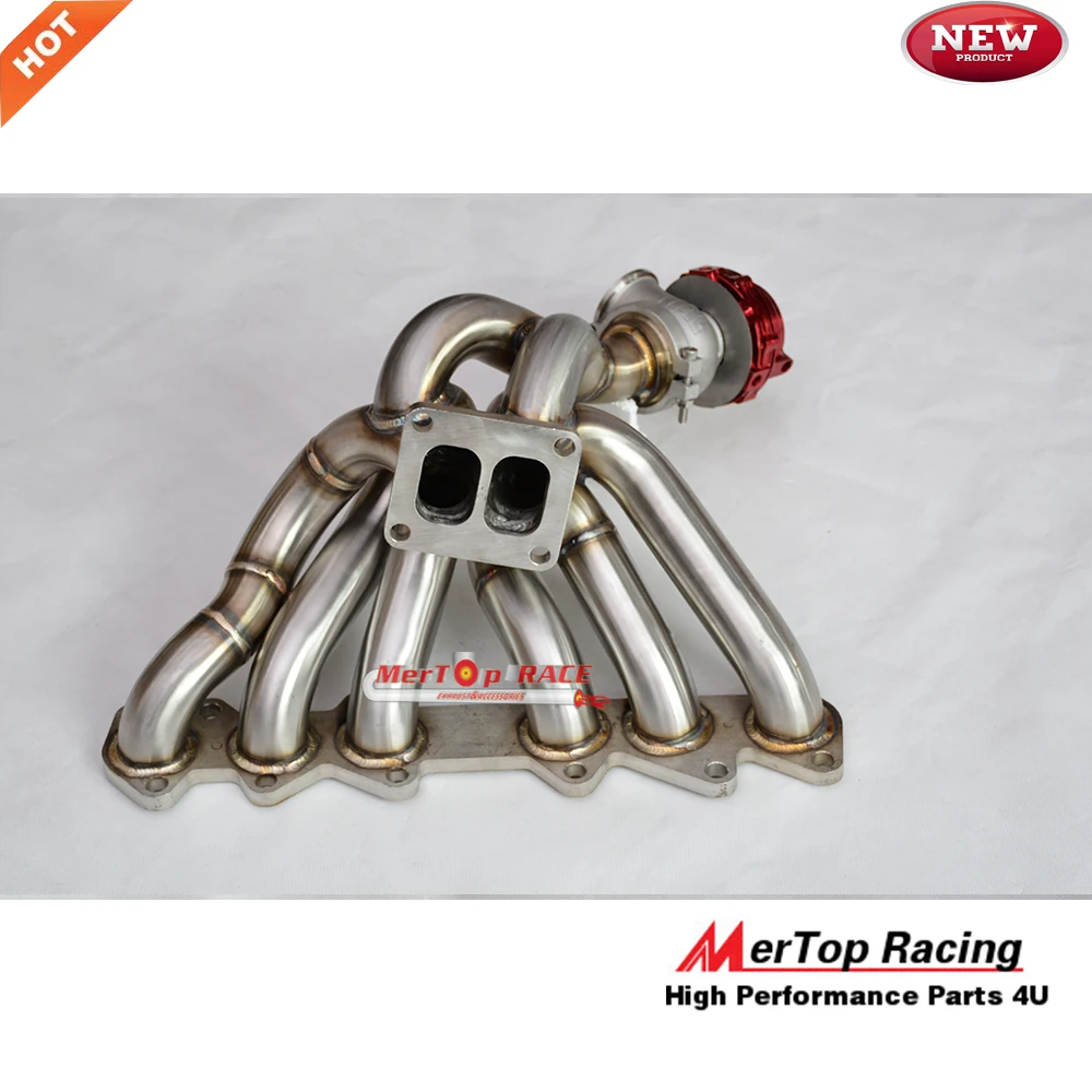 MERTOP Full SS304 длина Equle 3 мм T4 разделяемая выше 93 98 2JZGTE 2JZ коллектор + GT3582 турбо 44 V