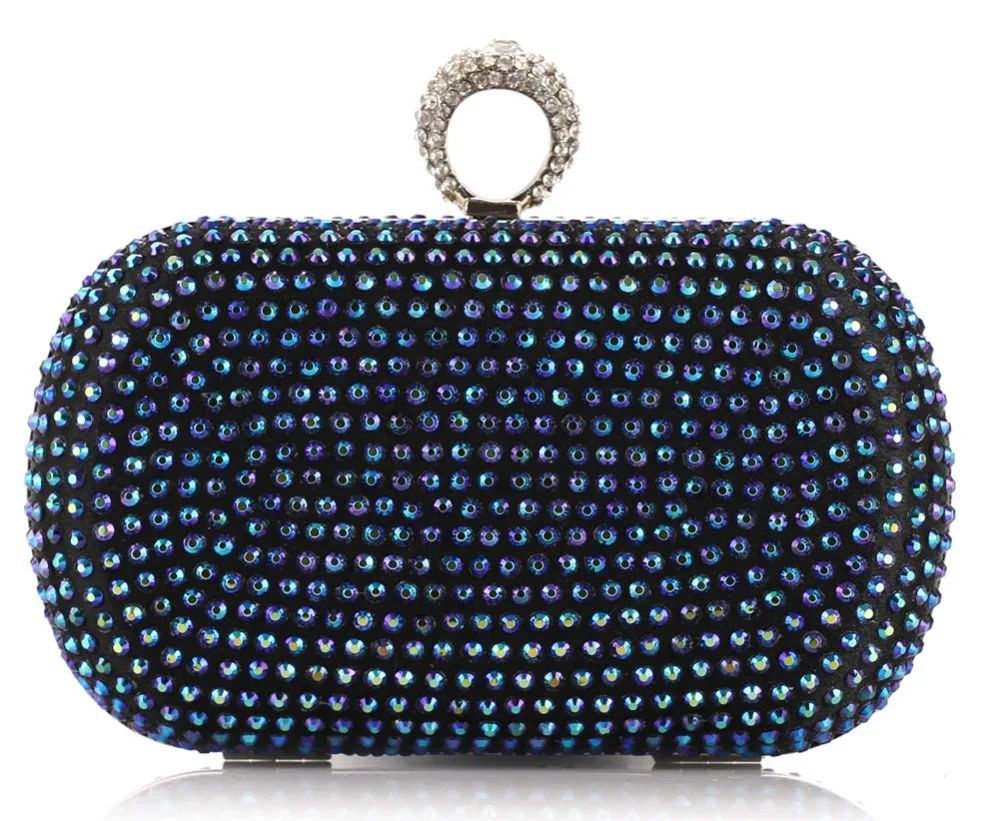 Бисера кристаллы Горный Хрусталь Кольцо Сцепления вечерняя Сумочка|bags handbags|evening