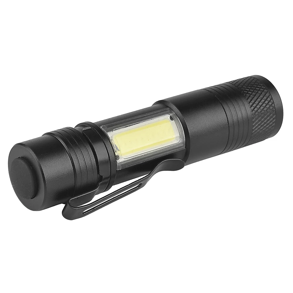 2000LM Q5 + COB светодиодный фонарик Портативный мини масштабируемый torchflashlight Lanterna для