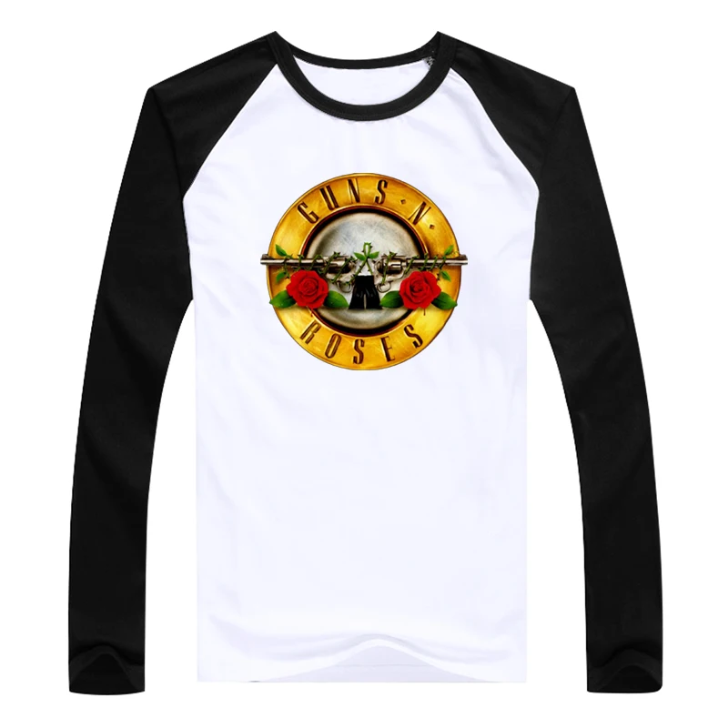Модные футболки рок группа Guns N Roses с длинными рукавами Swag Homme бренд хип хоп одежда