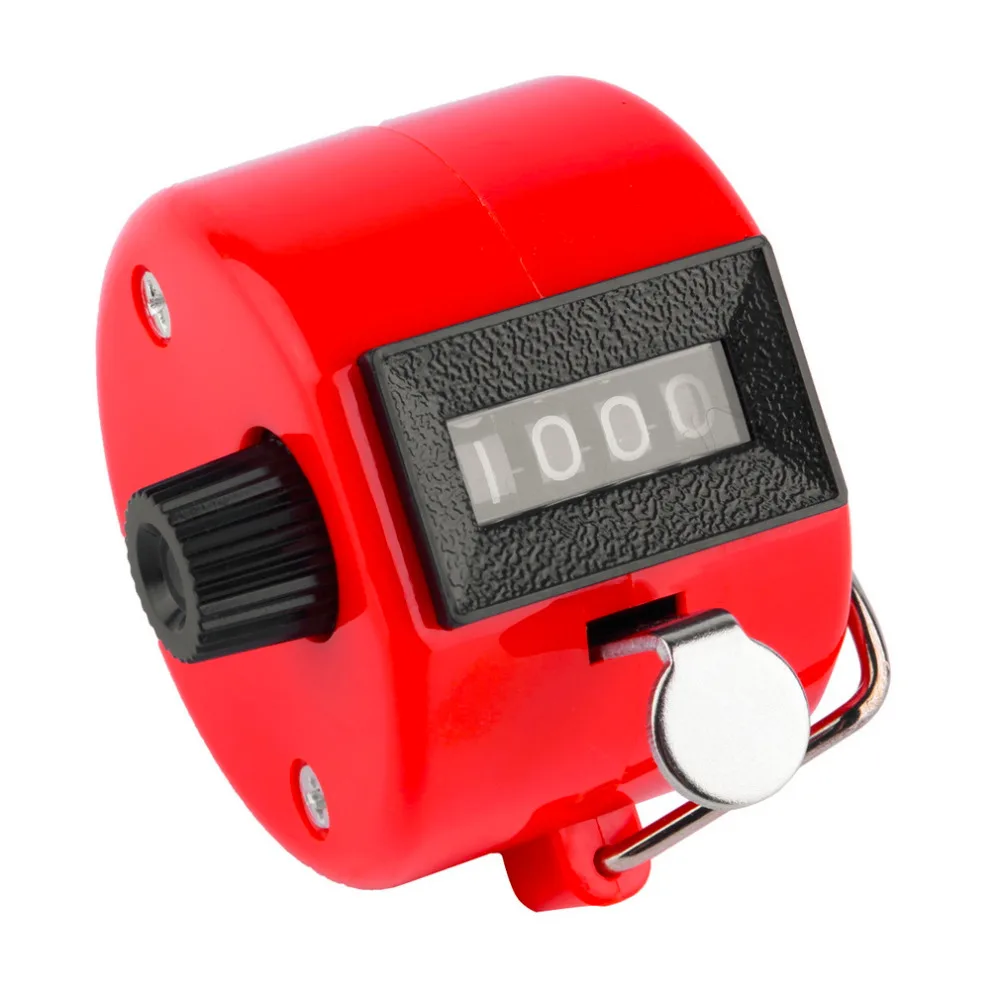 4 значный портативный удобный пластик + металлический ручной счетчик ручного