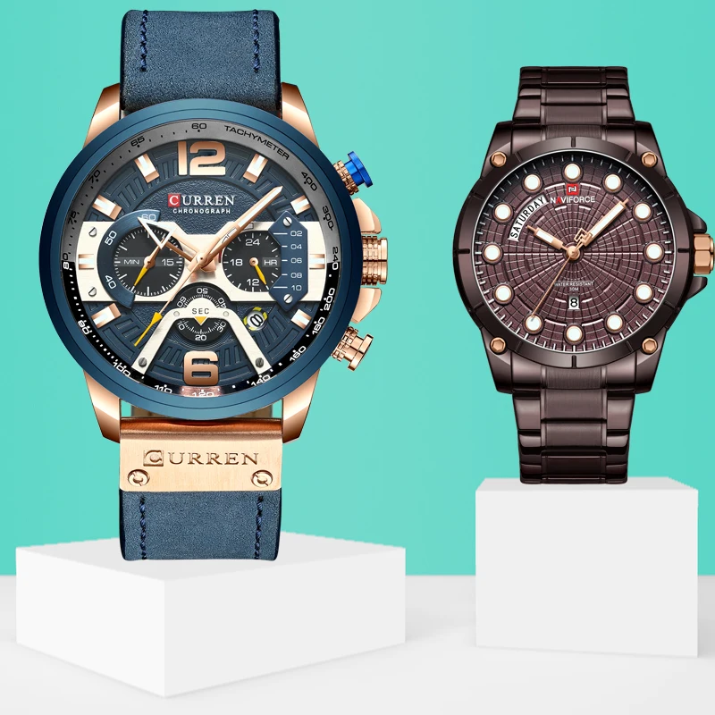 CURREN Мужские часы лучший бренд класса люкс мужские военные кожаные спортивные