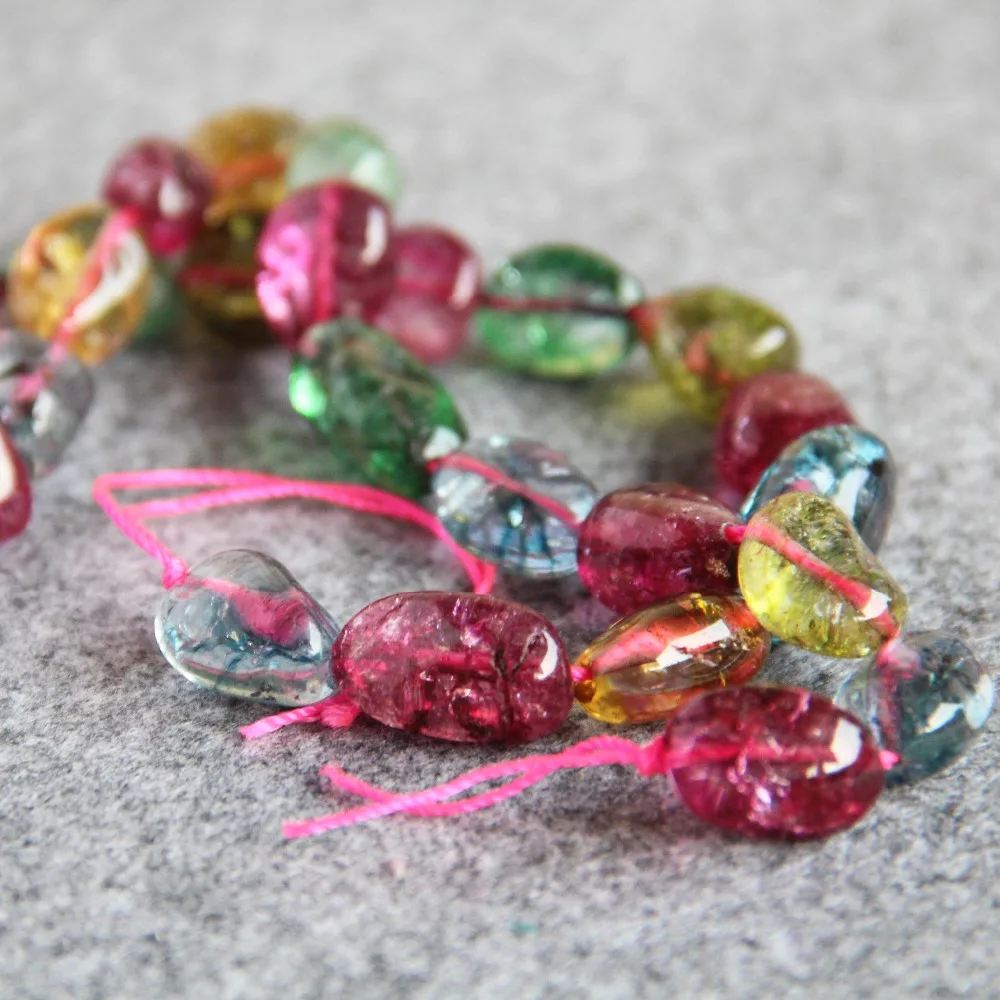 Аксессуары для ожерелья браслета бусины неправильной формы из турмалина 8 20 мм