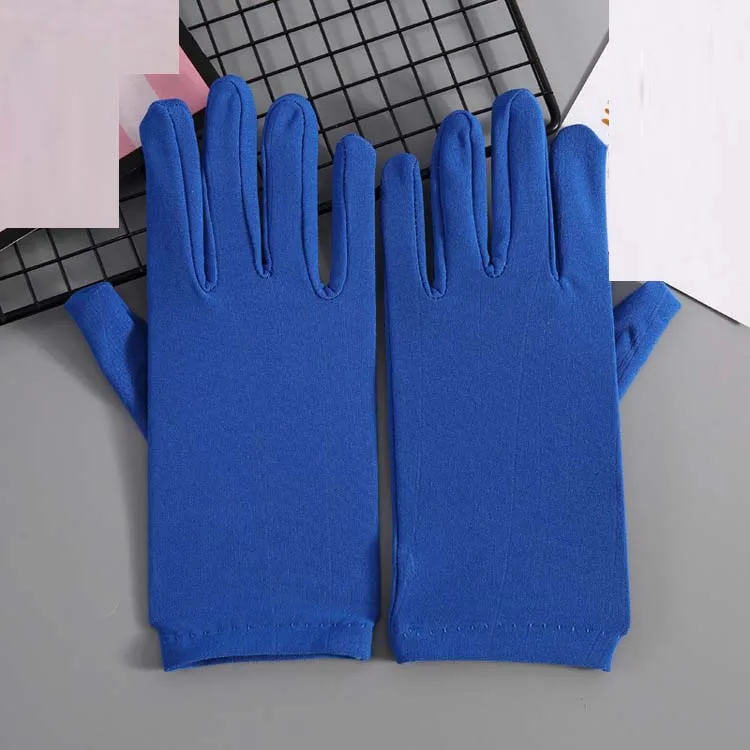 dark blue 22 см, сексуальные эластичные короткие перчатки для женщин, женские свадебные перчатки, свадебные драматические Вечерние перчатки для танцев - Цвет: dark blue
