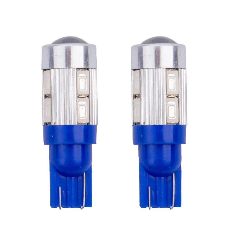 10 шт. T10 светодиодный W5W 168 194 10SMD без Ошибок клиновидный светильник боковые
