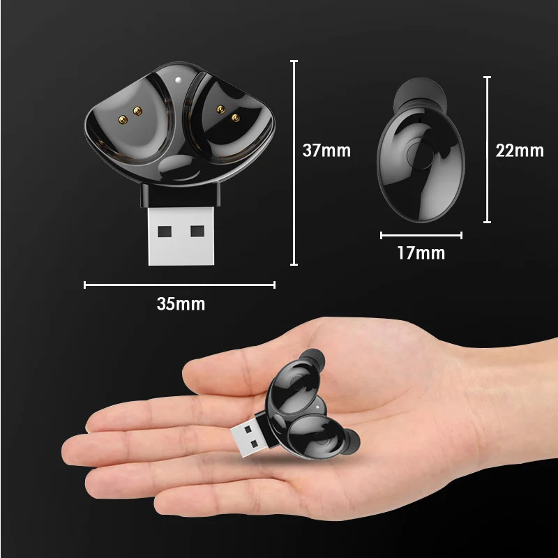 ANBES Mini Dual V5.0 Беспроводной наушники Bluetooth 3D стерео звук с двойной микрофон и USB