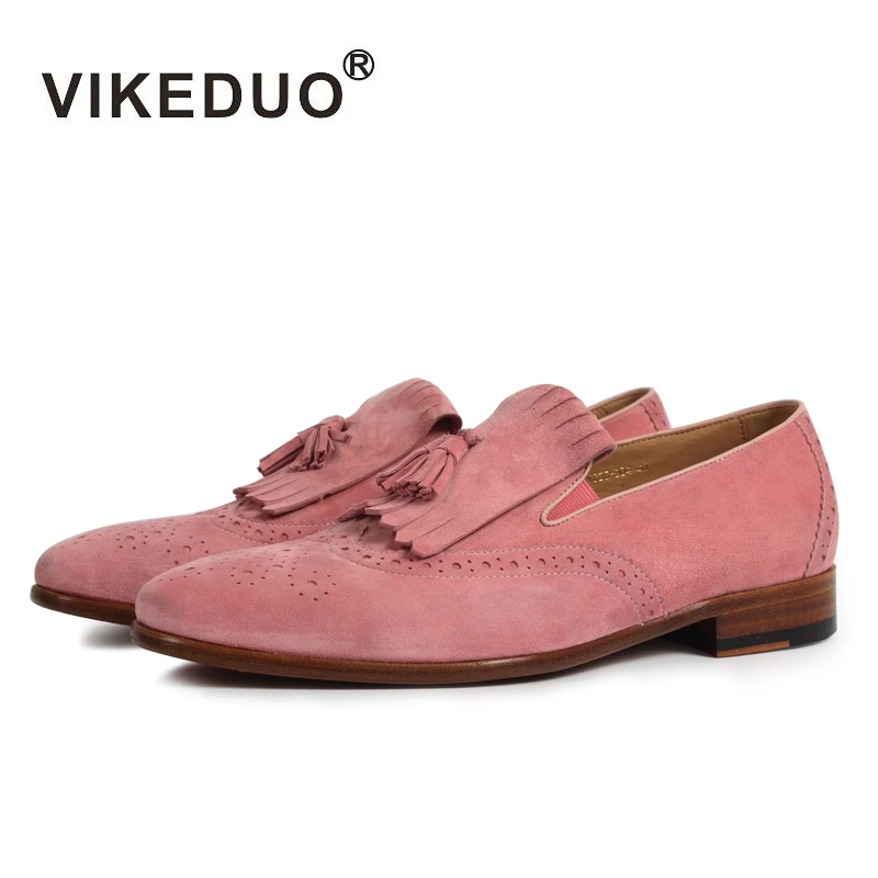 Vikeduo 2019 модные роскошные туфли ручной работы повседневные Розовые Замшевые