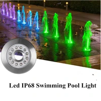 acdc 12v 24v fountain led 9w 12w 18w ip68 fish pond lights rgb warmcold white waterproof underwater light submersible lamp