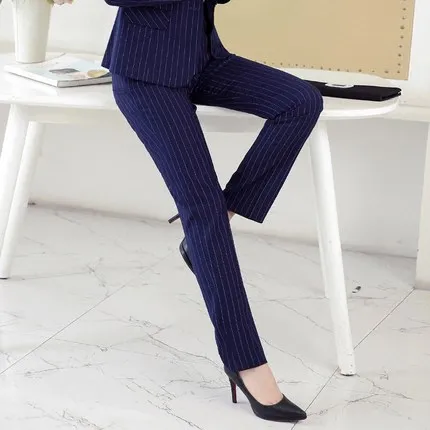 Женские деловые костюмы 2018 Модный женский брючный костюм облегающий жакет с