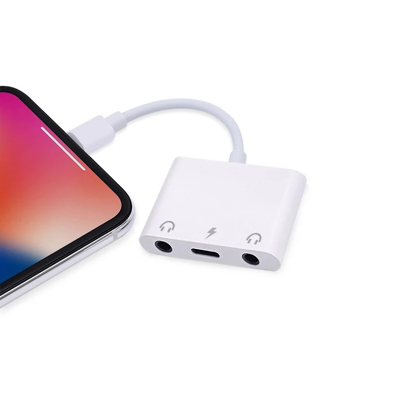 3 в 1 для адаптера Lightning iPhone 7 зарядный адаптер 8 Plus 10 X Зарядное устройство сплиттер