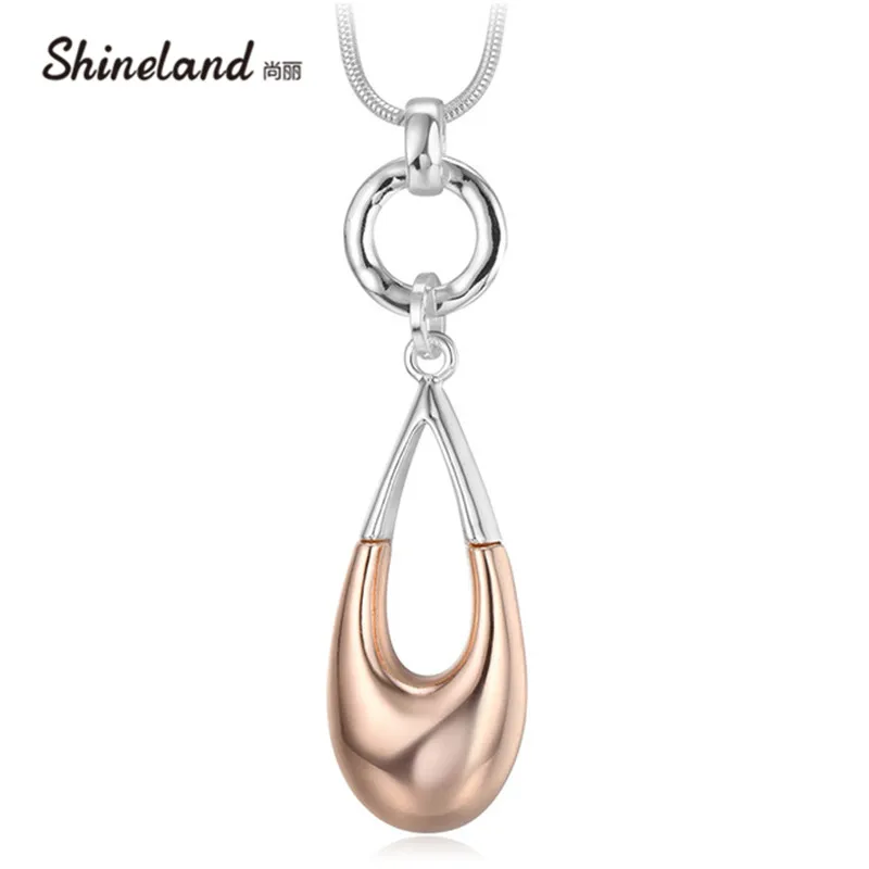 Shineland 2 стиля Длинные Boho Макси рисунок капли воды ожерелья с подвесками для женщин