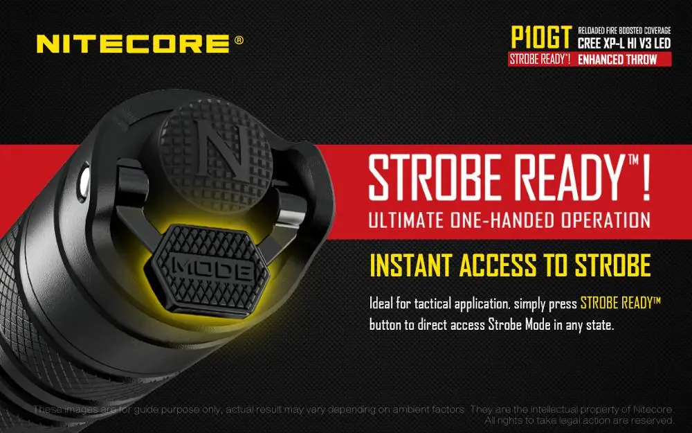 Бесплатная доставка Nitecore Точная серия P10GT 900Lm CREE XPL HI V3 светодиодный тактический