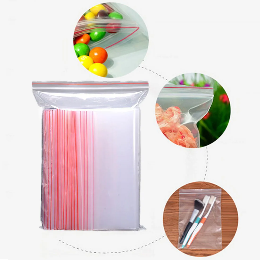 Крутые 100 шт./упак. ювелирные изделия Ziplock молния замок Reclosable Пластиковые