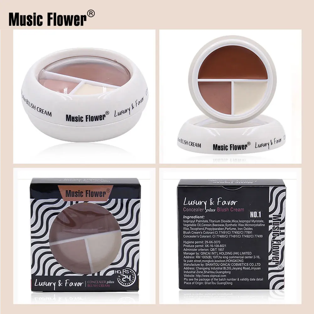 Music Flower 3 цвета матовое лицо полный охват консилер макияж Основа Тональная основа