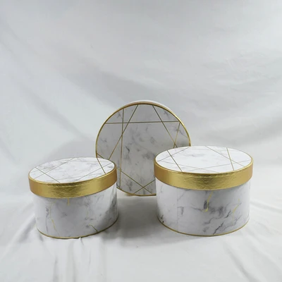 3pcs 1 set Новое поступление, цветочное ведро с мраморной печатью, Круглый держатель цветочных букетов, цветочные бумажные коробки с крышкой, ведро для объятий, цветочный подарок - Цвет: 3pcs 1 set