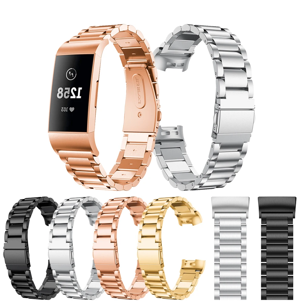 Ремешок из нержавеющей стали для Fitbit Charge 3 металлический сменный браслет наручных часов мужской женский браслет ремешок для fit bit charge 3 Band